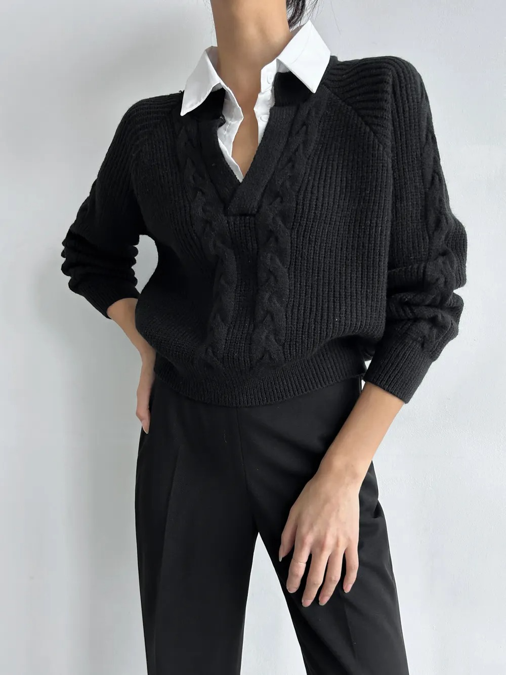 Ambre Statement Shirt with Attached Sweater