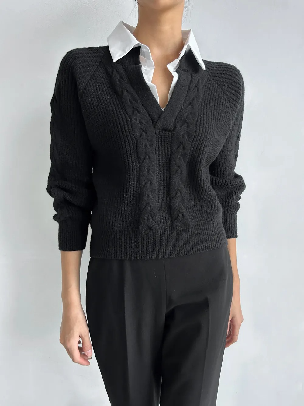 Ambre Statement Shirt with Attached Sweater