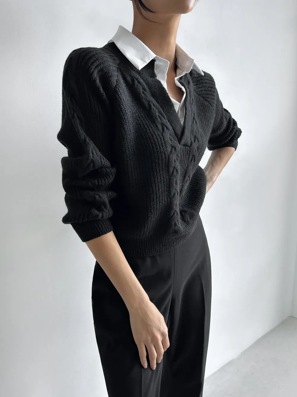 Ambre Statement Shirt with Attached Sweater
