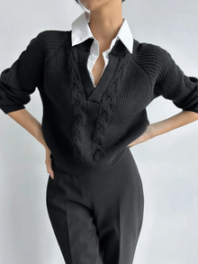 Ambre Statement Shirt with Attached Sweater