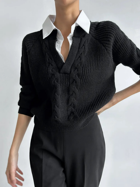 Ambre Statement Shirt with Attached Sweater