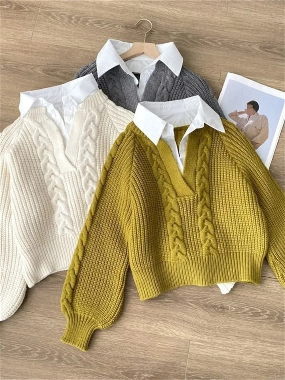 Ambre Statement Shirt with Attached Sweater