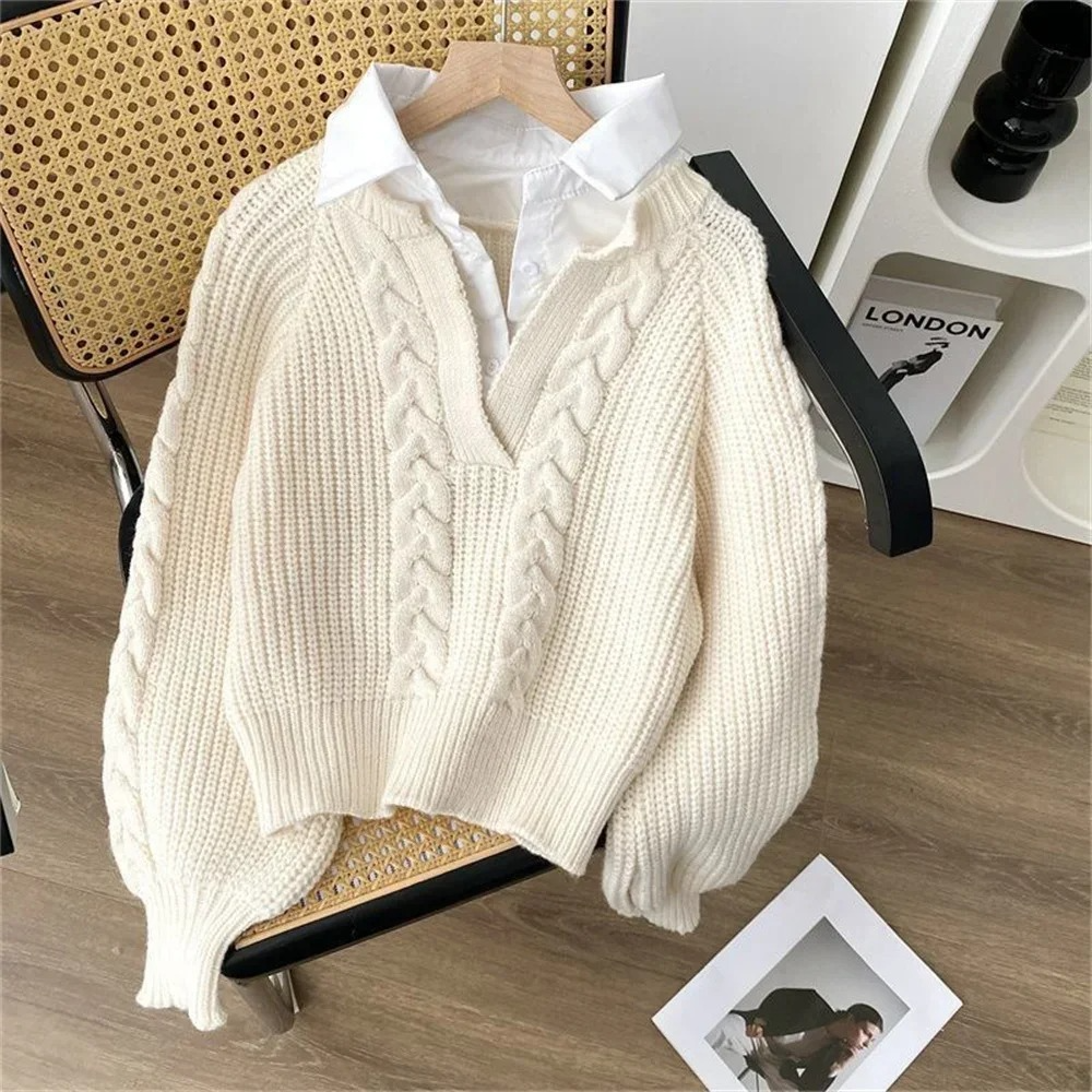 Ambre Statement Shirt with Attached Sweater