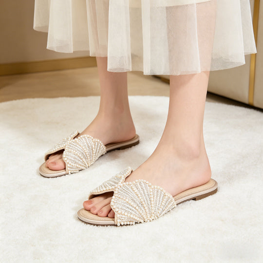 Serena Faux Pearl Applique Flats