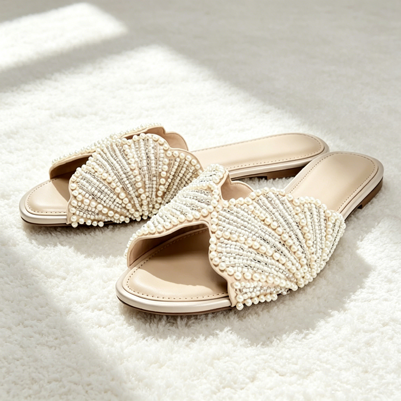 Serena Faux Pearl Applique Flats