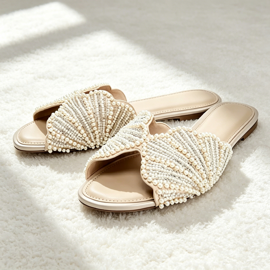 Serena Faux Pearl Applique Flats