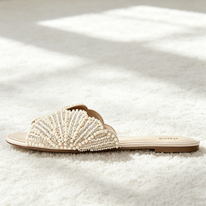 Serena Faux Pearl Applique Flats