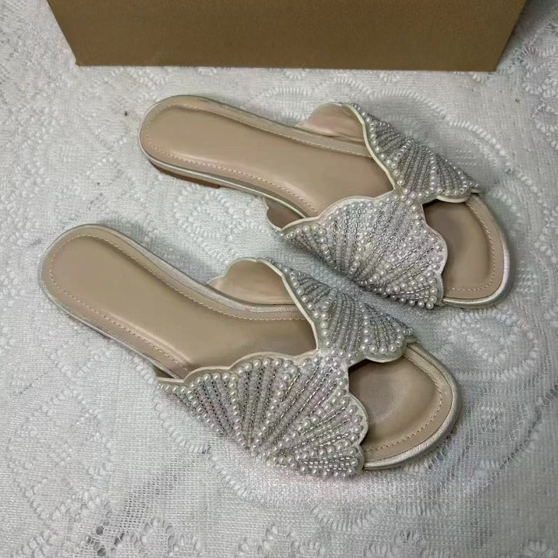 Serena Faux Pearl Applique Flats