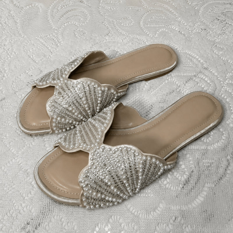 Serena Faux Pearl Applique Flats