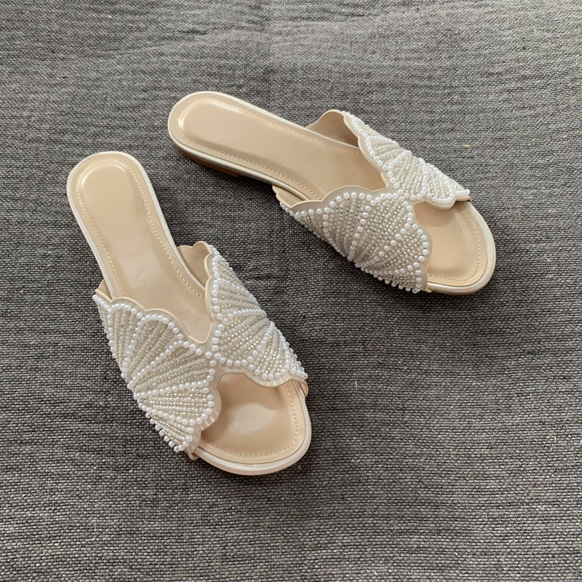Serena Faux Pearl Applique Flats