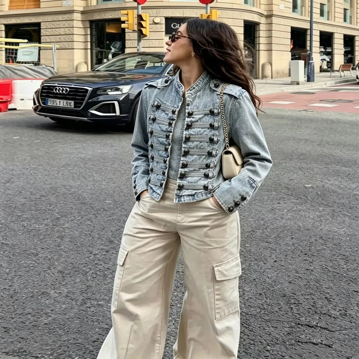 Alison Cropped Vintage Denim Jacket