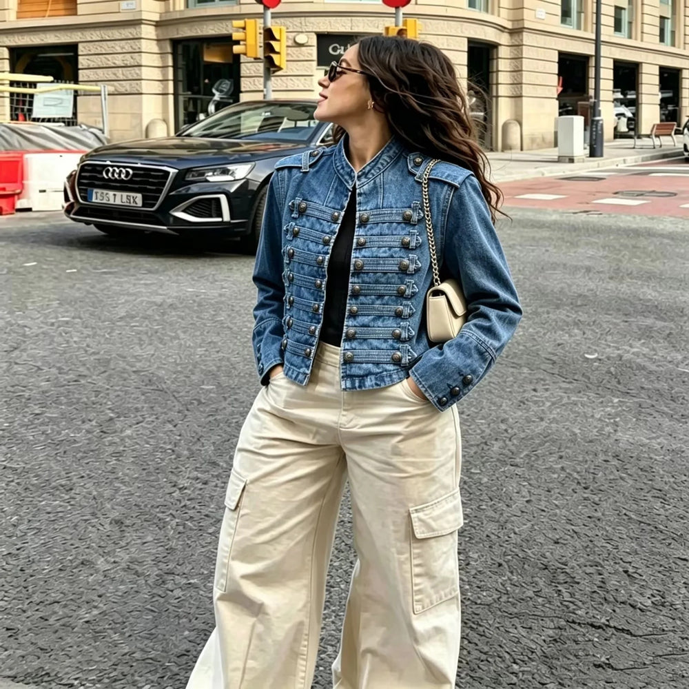 Alison Cropped Vintage Denim Jacket