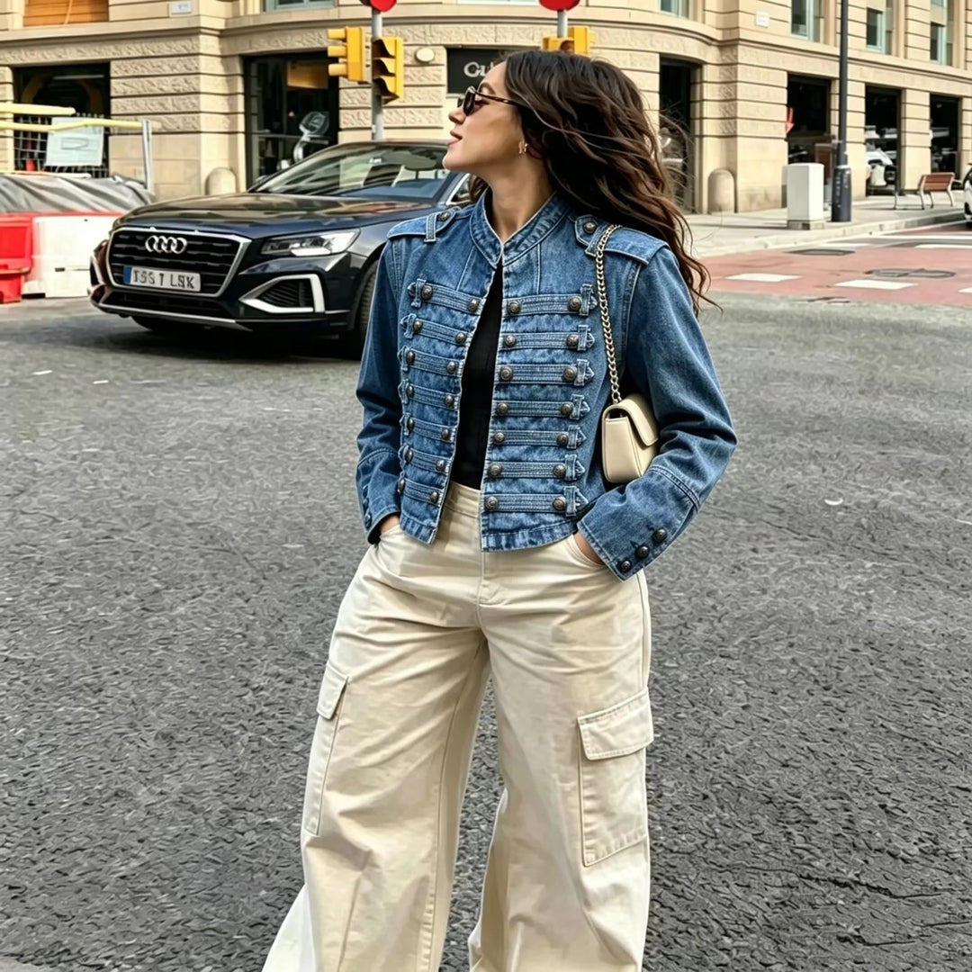 Alison Cropped Vintage Denim Jacket
