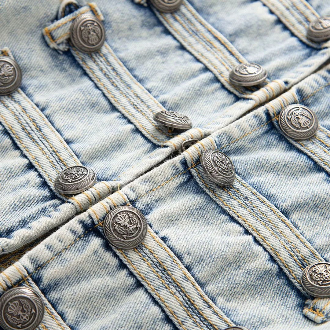 Alison Cropped Vintage Denim Jacket