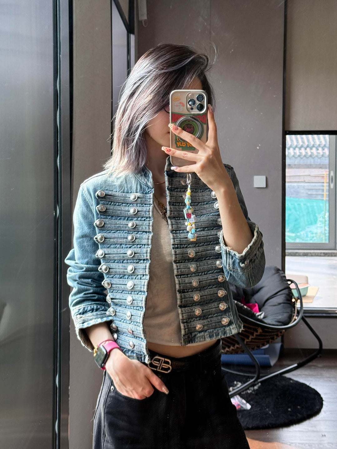 Alison Cropped Vintage Denim Jacket