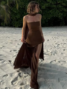 Josephine Mesh Dress with Scarf