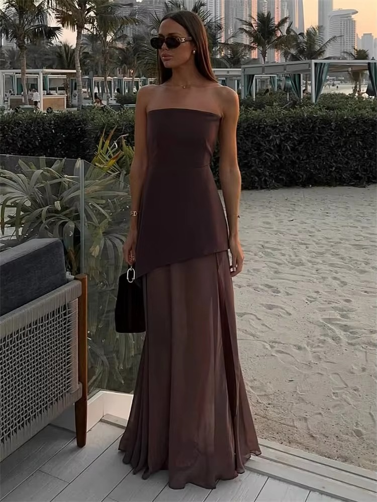 josefine mesh maxi dress JOSEPHINE MESH DRESS WITH SCARF