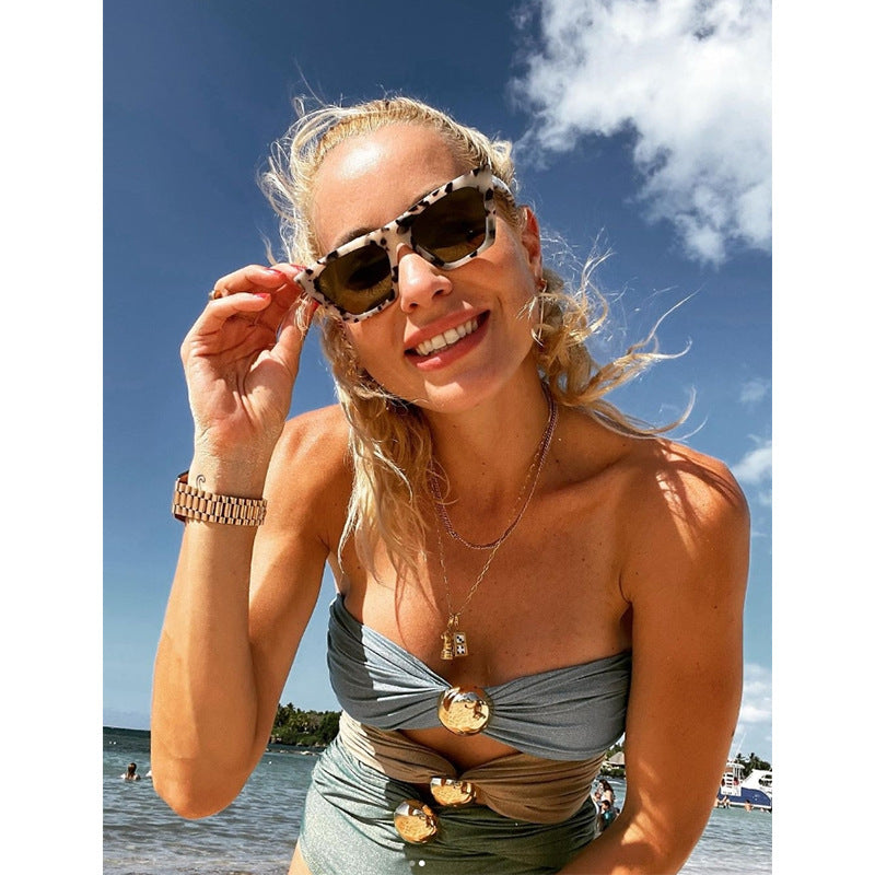 Izzie Swimsuit with Skirt in Green