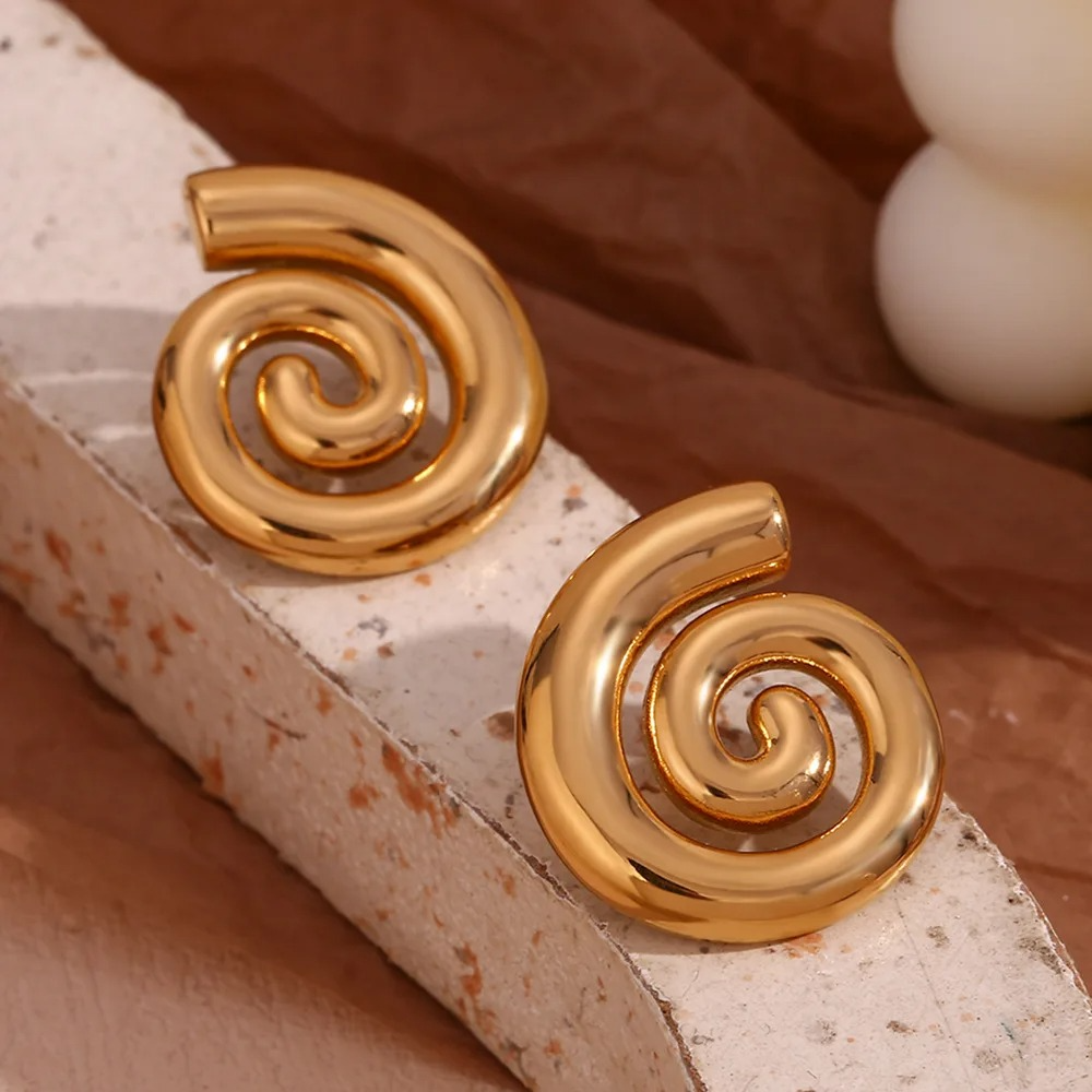 Luna Spiral Anti Tarnish Studs