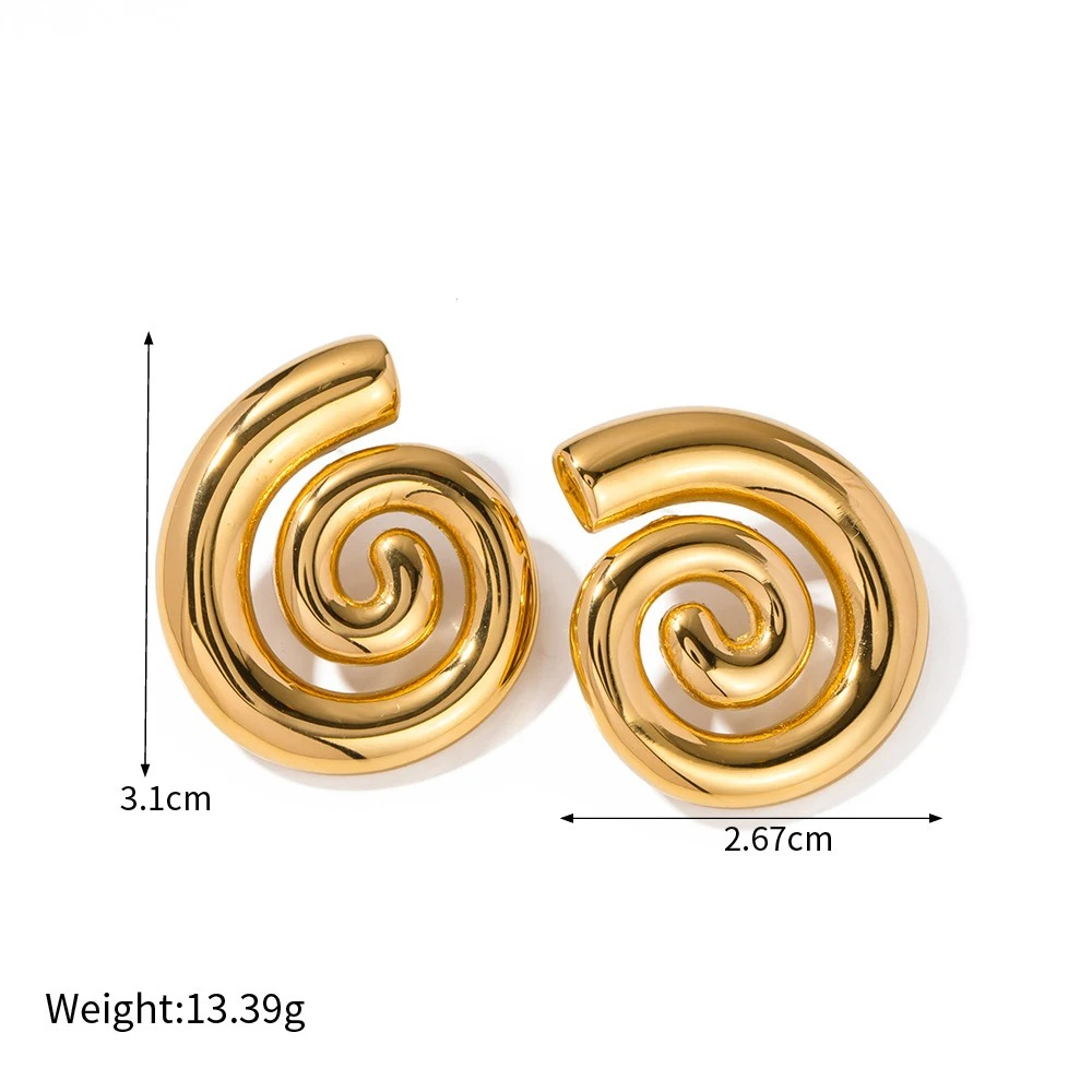 Luna Spiral Anti Tarnish Studs