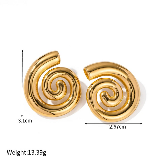 Luna Spiral Anti Tarnish Studs