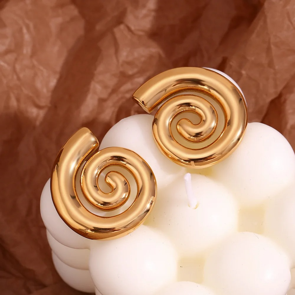 Luna Spiral Anti Tarnish Studs