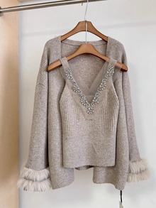 Eira embellished Blouse with Coordinated Shrug