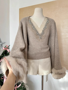 Eira embellished Blouse with Coordinated Shrug