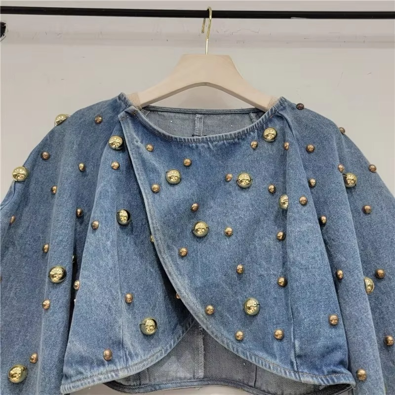 Miya Studded Denim Blouse