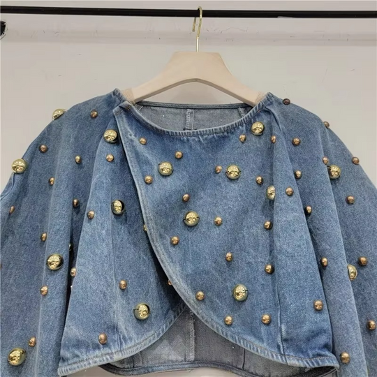 Miya Studded Denim Blouse
