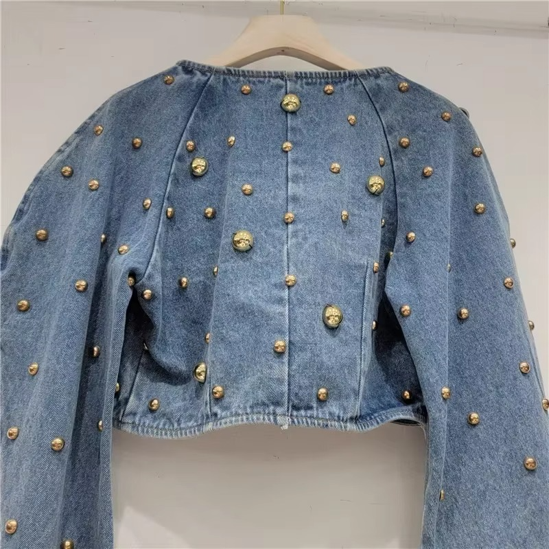 Miya Studded Denim Blouse
