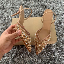 Sara Nude Mesh Heels with Sequins