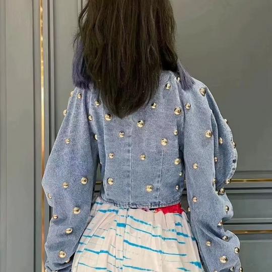 Miya Studded Denim Blouse