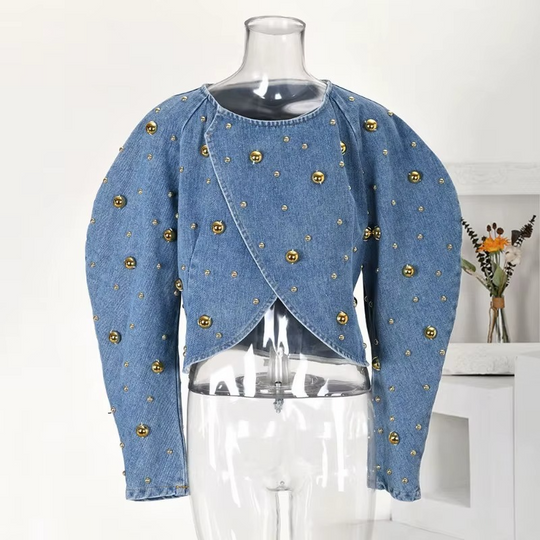 Miya Studded Denim Blouse