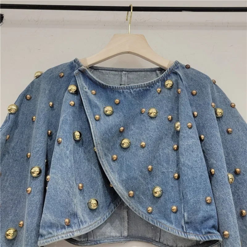 Miya Studded Denim Blouse