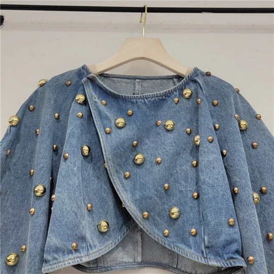 Miya Studded Denim Blouse