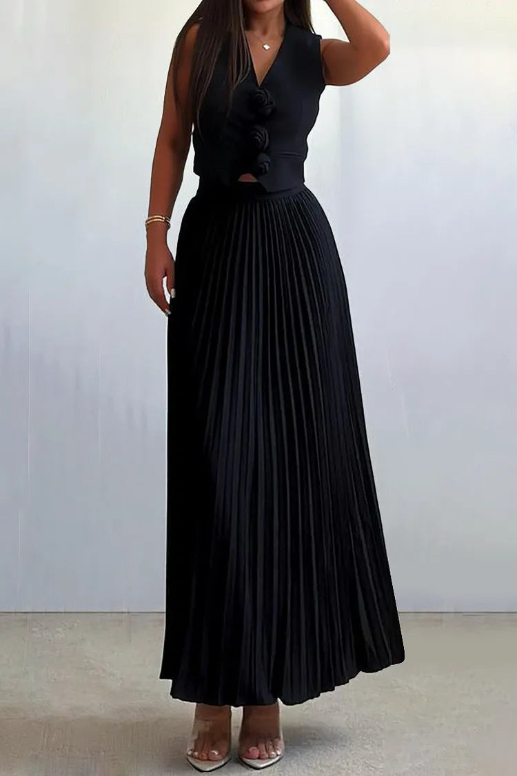 Helena Luxe Vest Suit With Skirt