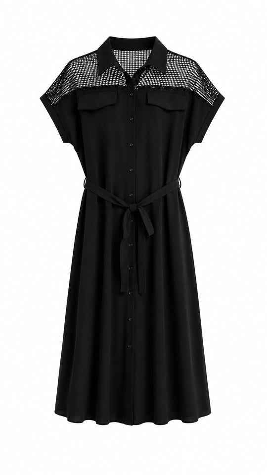 Jennifer Sequin Open Work Dress