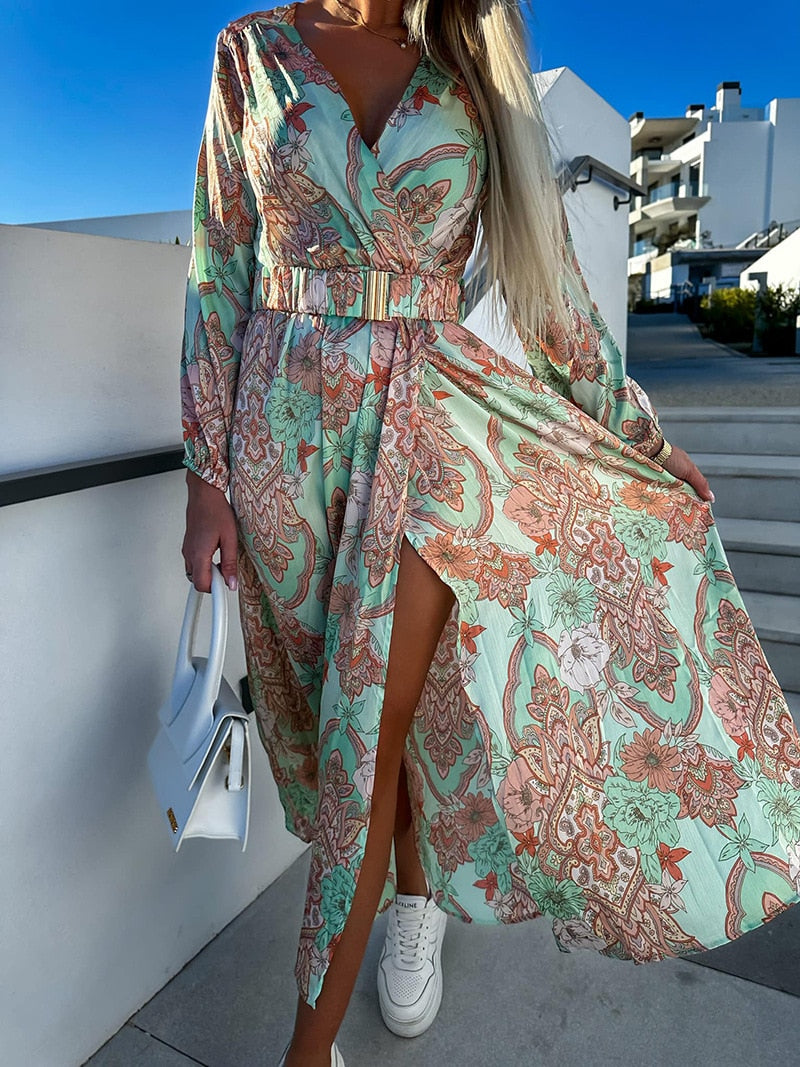 Florence Printed Dress with Belt