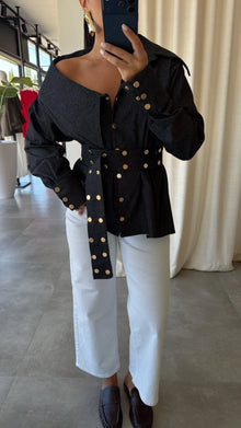 Diana Studded Denim Blouse