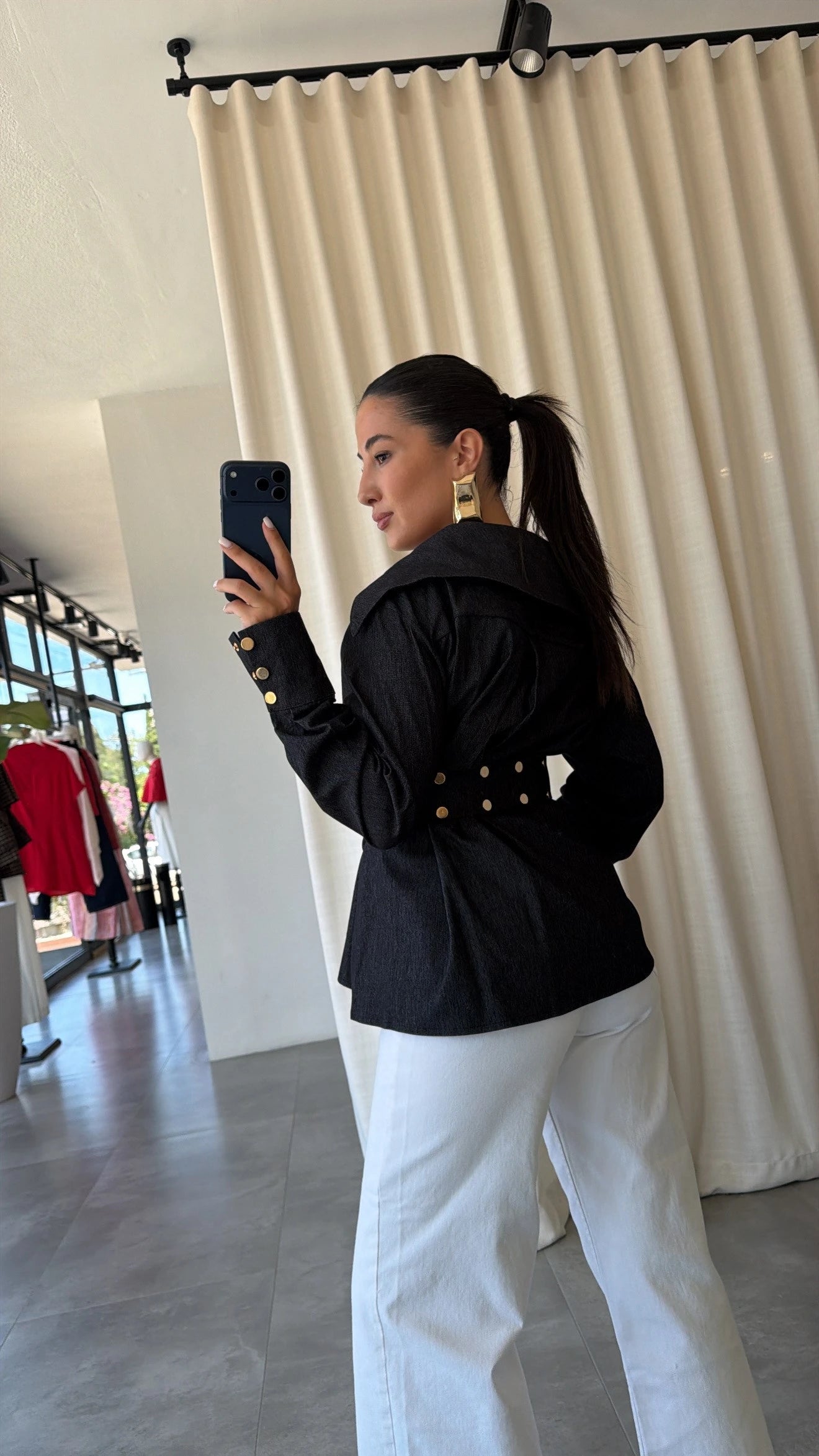 Diana Studded Denim Blouse