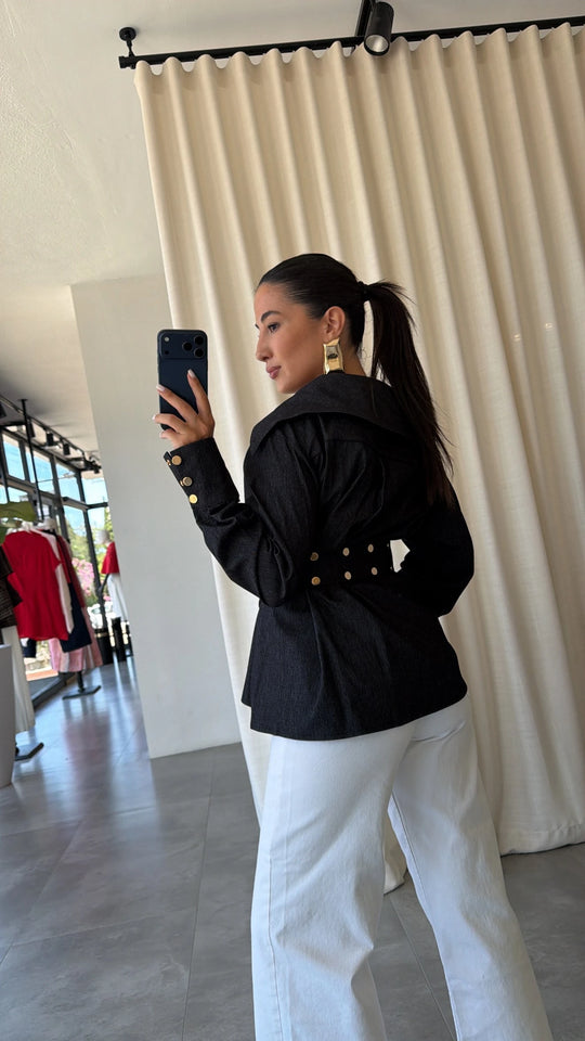 Diana Studded Denim Blouse