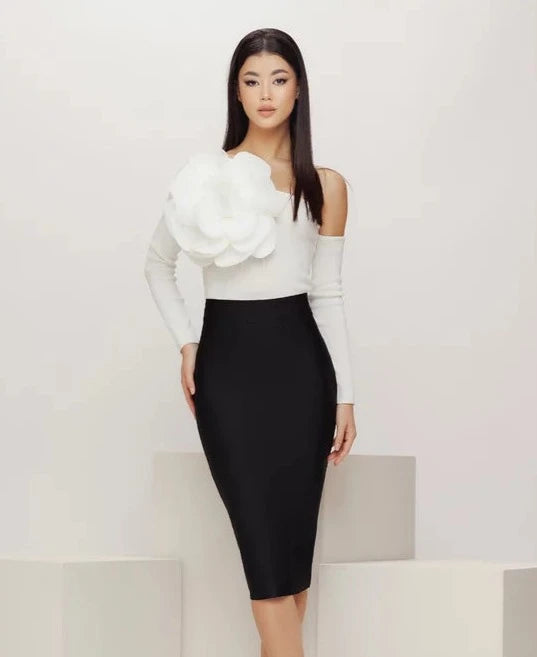 Jenna 3D Flower Applique Blouse