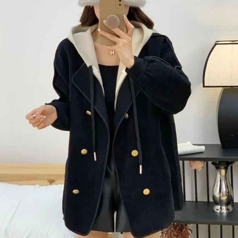 Elma Double-sided Wool Hooded Coat
