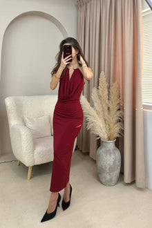 Inara Jewel Collar Bodycon Maxi Dress