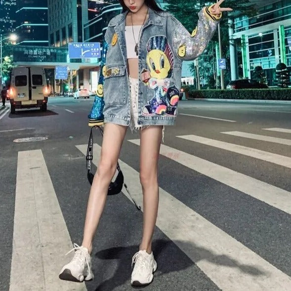 Alaska Denim Jacket with Sequined work