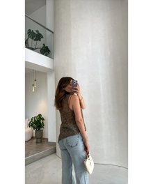 Zuri Sequined Open Work Blouse
