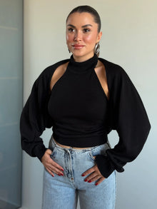 Alexa Knitted Blouse with Coordinated Shrug