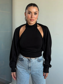 Alexa Knitted Blouse with Coordinated Shrug