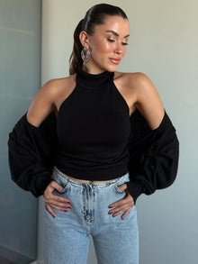 Alexa Knitted Blouse with Coordinated Shrug